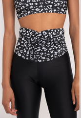 High-Waist Sculpt Leggings Black Leopard