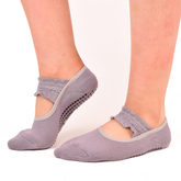 LIGN Grey Ballet Ruffle Grip Socks