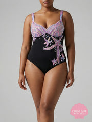 Selene Sea Shell Swimsuit in Black Pink Shell Bust