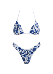 Sea Horse Bikini Top - White