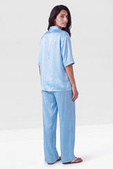 Blue Silk Shirt the Lady
