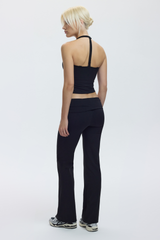 HALTER TRIO LONG BRA - CHARCOAL