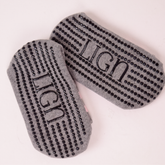 LIGN Pink Heart Two Grey Stripe Tube Socks