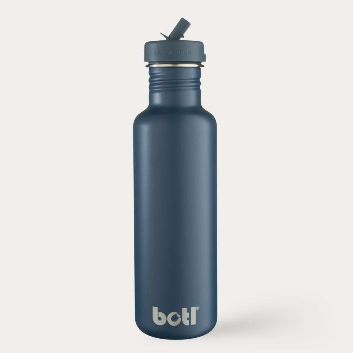 800ml Stainless Steel Non Insulated Bottle With Straw Cap | Slate Blue | BOTL