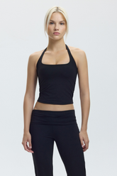 HALTER TRIO LONG BRA - CHARCOAL