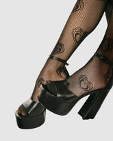Heart Knit Tights - Black