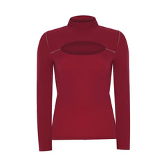 CREPE CUT OUT TOP - CHERRY RED