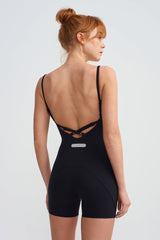 CRISS - CROSS ROMPER - CHARCOAL