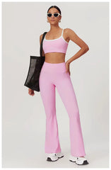 Flared Pilates Leggings and Sports Bra