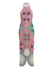 Rowan Halter Maxi Crochet Dress Multi