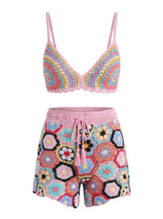 Hexa Bloom Crochet Shorts