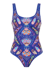 Dream Shell Hand Beaded Swimsuit Purple