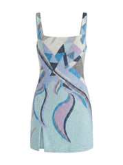 Sofia Hand Beaded Blue Party Dress