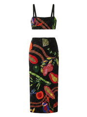 La Noche Beaded Co-Ord Skirt Black Christina Milian