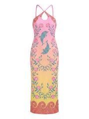 Dolphin Hand Beaded Maxi Dress