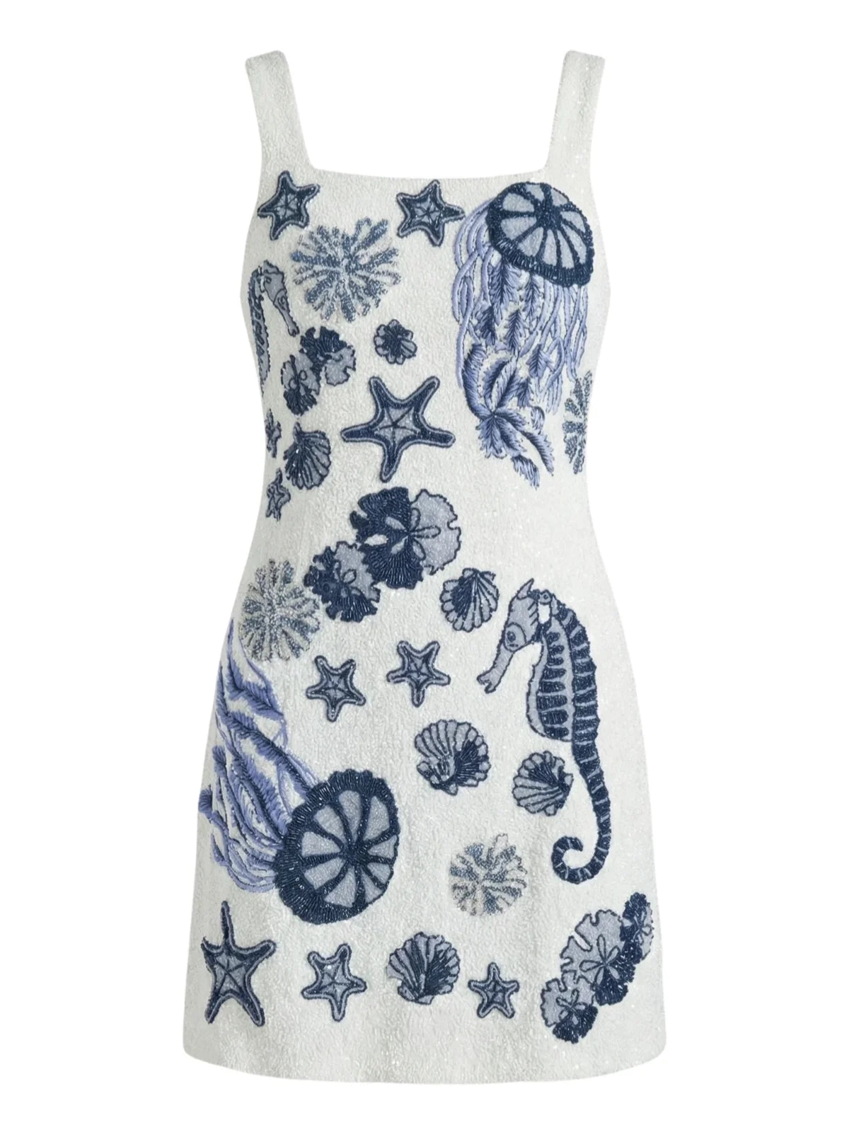 New Orleans Hand-Beaded Dress White