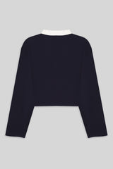 POLO CROPPED SWEATSHIRT - NAVY