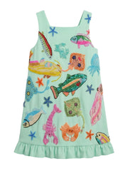 Arizona Small Ruffle Kids Dress Multi Colour