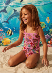 Oceanus | Disney Kids Under the Sea Fuschia Swimsuit