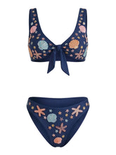 Orla Tie in the Middle Bikini Top Navy
