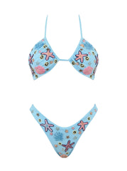 Fia Tropical Hand Embroidered Bikini Top Only