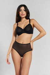 Konara Recycled-Lace Fuller-Cup Underwired Bra - Volcanic Black