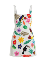 Sofia Tropical White Mini Dress