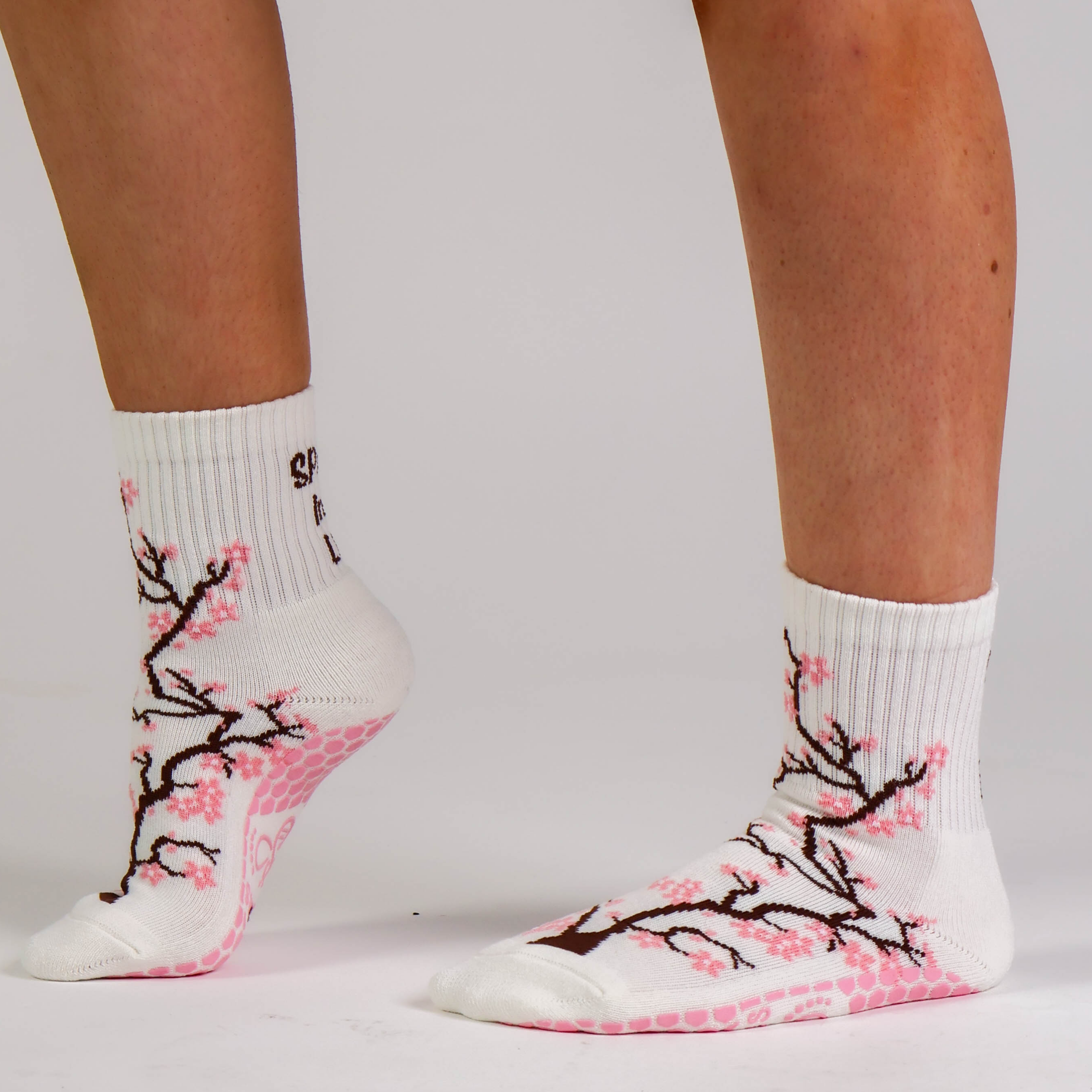 Melisoles 'Spring Into Life' Cherry Blossom Grip Socks