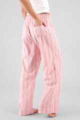 Chicory Striped Woven-Cotton Pyjama Trousers - Sunset Peach