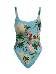 Pandora Luxe Hand Beaded Baby Blue Swimsuit