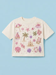 Beach Vibe Kids White T-Shirt