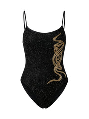 Serpentina Noir Scoop Neck One-Piece Swimsuit