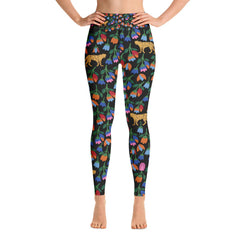 High Waist Yoga Leggings in Jungle Night