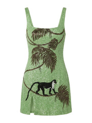 St. Barth Hand-Beaded Crystal Dress Multi Color - In Stock