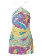 Paradise Mosaic Beaded Mini Dress