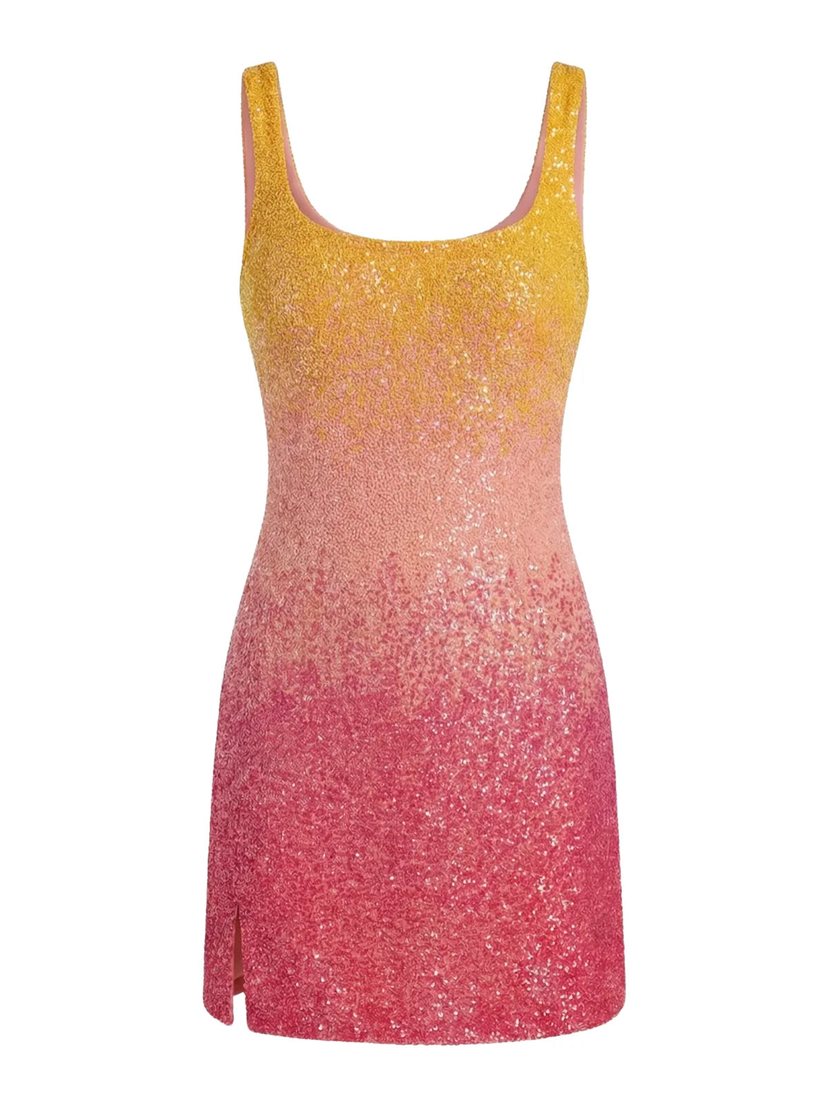 Sofia Hand Beaded Party Dress Orange Ombré