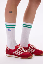 CREW SOCKS - GREEN STRIPED