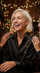 The Lady Silk Pants Crystal Black