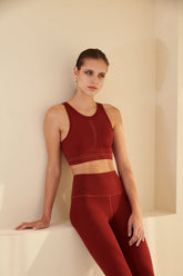 AirRise High Neck Longline Sports Bra - Wine Red