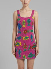 Tropical Fish Beaded Mini Dress