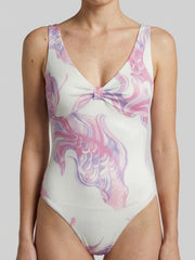 Blushed Koi White Base Swimsuit