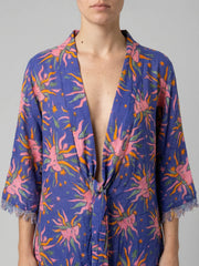 Kimono Blue Face Flower