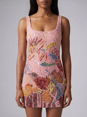 Oceanic Bloom Mini Dress
