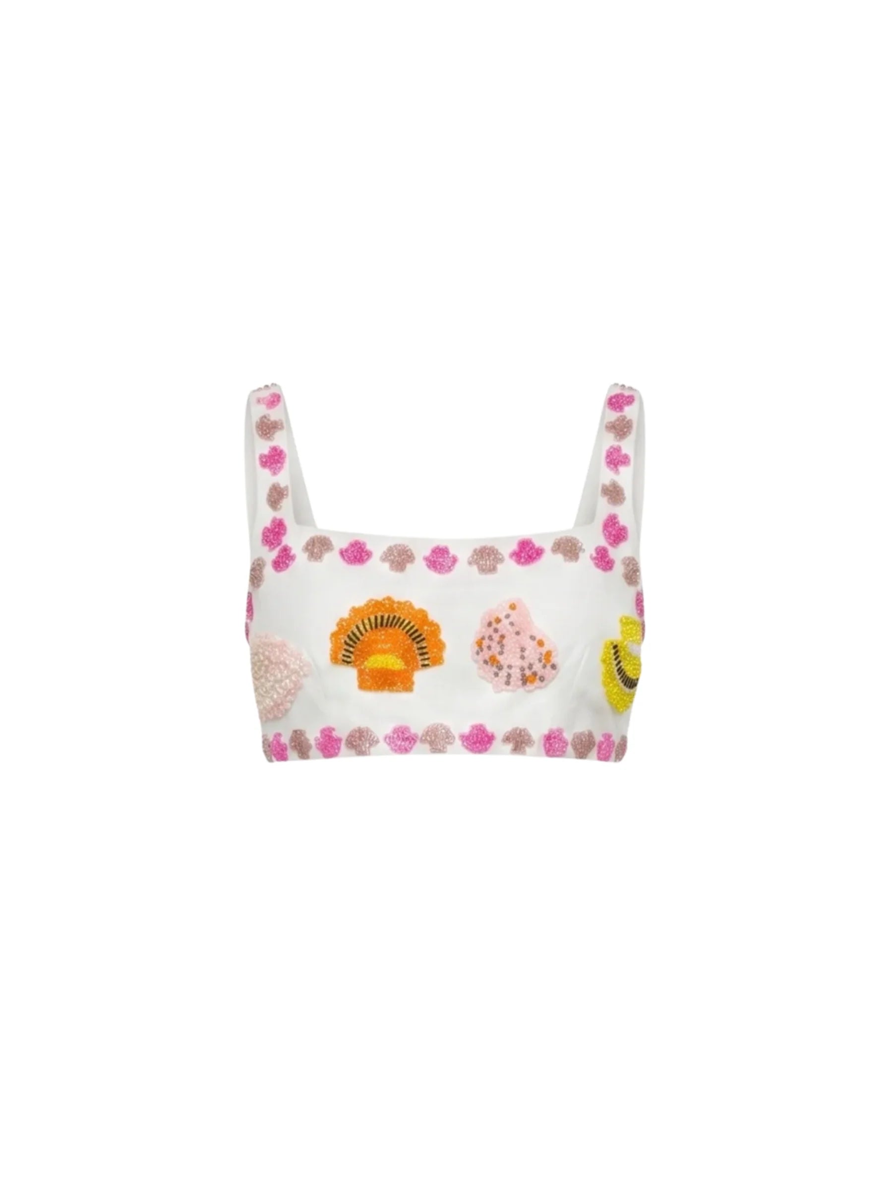 New York Hand-Embroidered Top White