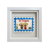 St Tropez Embroidered Postcard Artwork