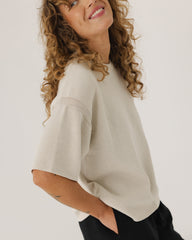 Aistis: Stone Grey Cotton T-Shirt