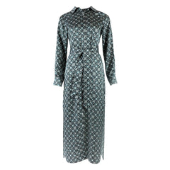 Black Crystal Neo Geo Silk Shirt Dress