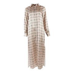 Pink Neo Geo Silk Shirt Dress