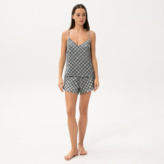 Black Crystal Neo Geo Silk Shorts