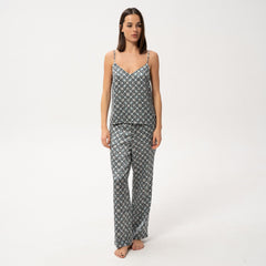 Black Crystal Neo Geo Silk Pyjama Pants